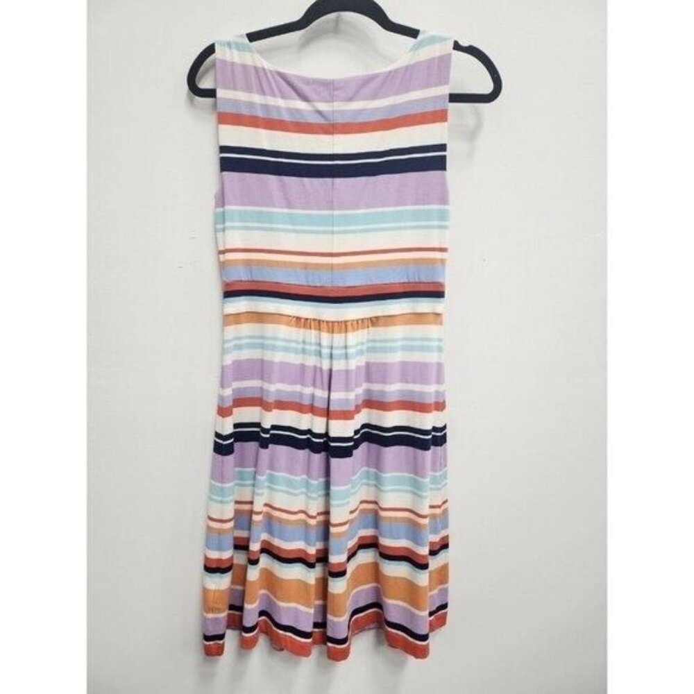 Lands End womens Sleeveless A-Line Dress Small Purple White Striped Casual - Picture 6 of 7